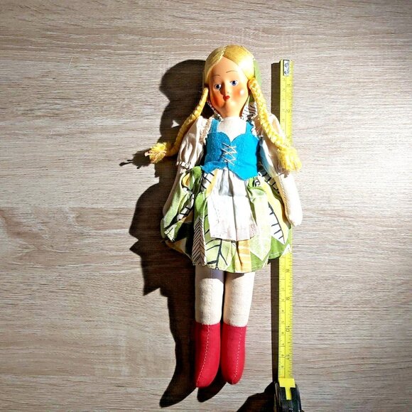 Polish Handmade Doll-Early 20th Century-11.5 inch -Celluloid Face-Traditional - Picture 5 of 7